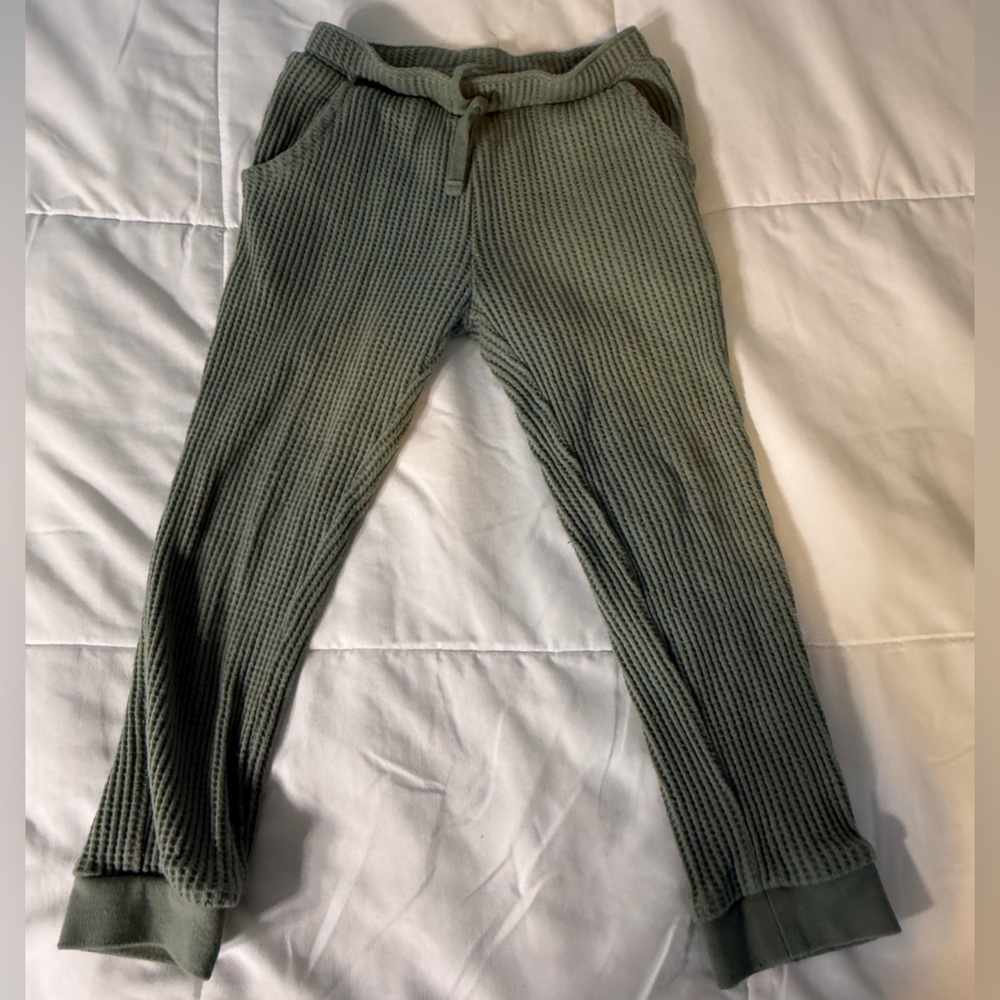 Gap Girls Sage Green Waffle Cotton Pants